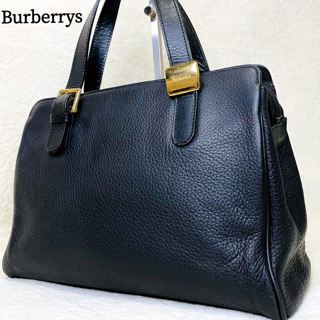 Burberrys バーバリーズ ハンドバッグ オールレザー ブラック Burberrys バーバリーズ ハンドバッグ オールレザー ブラック