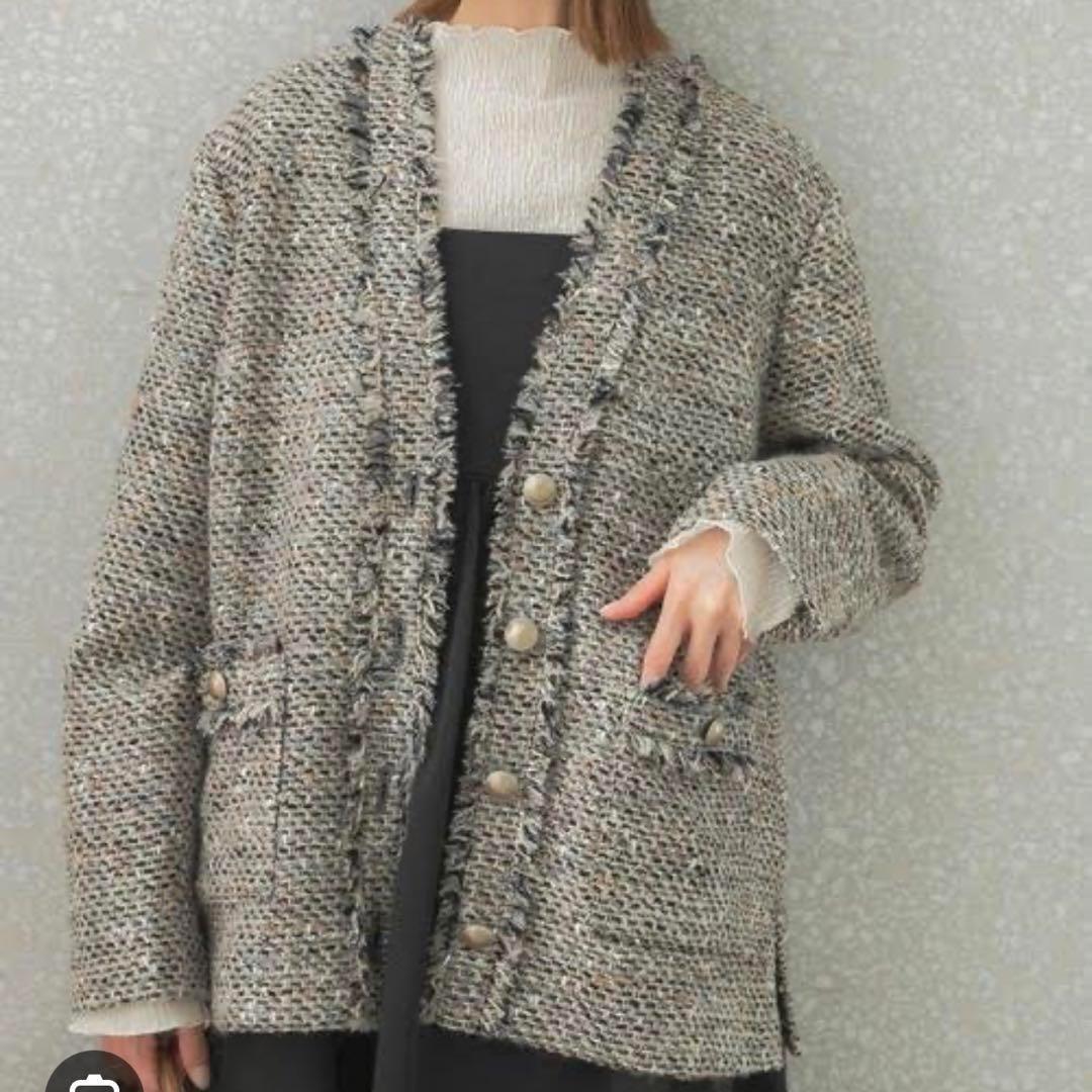 URBAN RESEARCH ROSSO ツイードVネックジャケット（URBAN