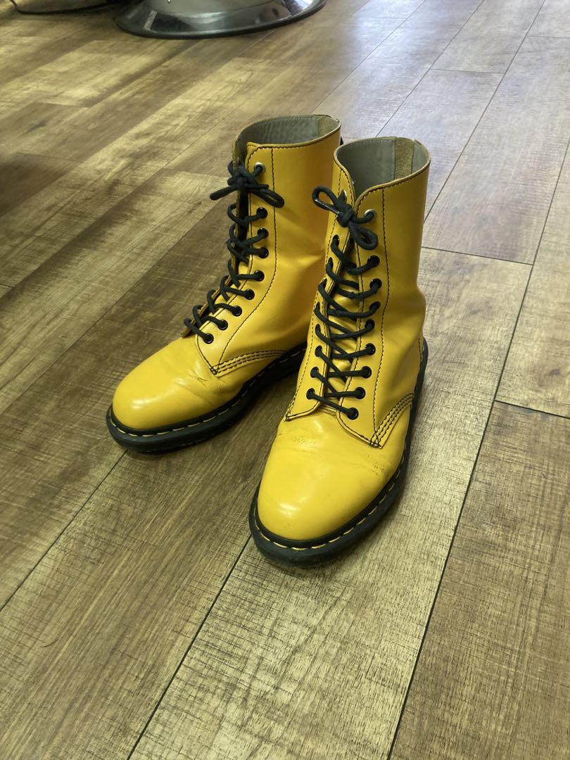 ヨウジ・ヤマモト　Dr.Martens　uk8 27センチ　コラボ　イエロー ドクターマーチン×ヨウジヤマモト、アッパーにも“イエロー