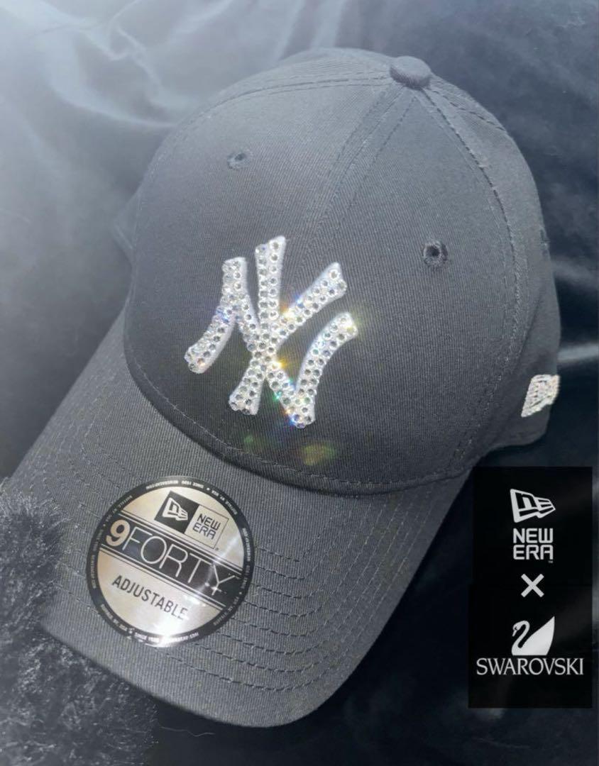 NEWERA 9FORTY ブラック スワロフスキー キラキラ MLB （NEWERA