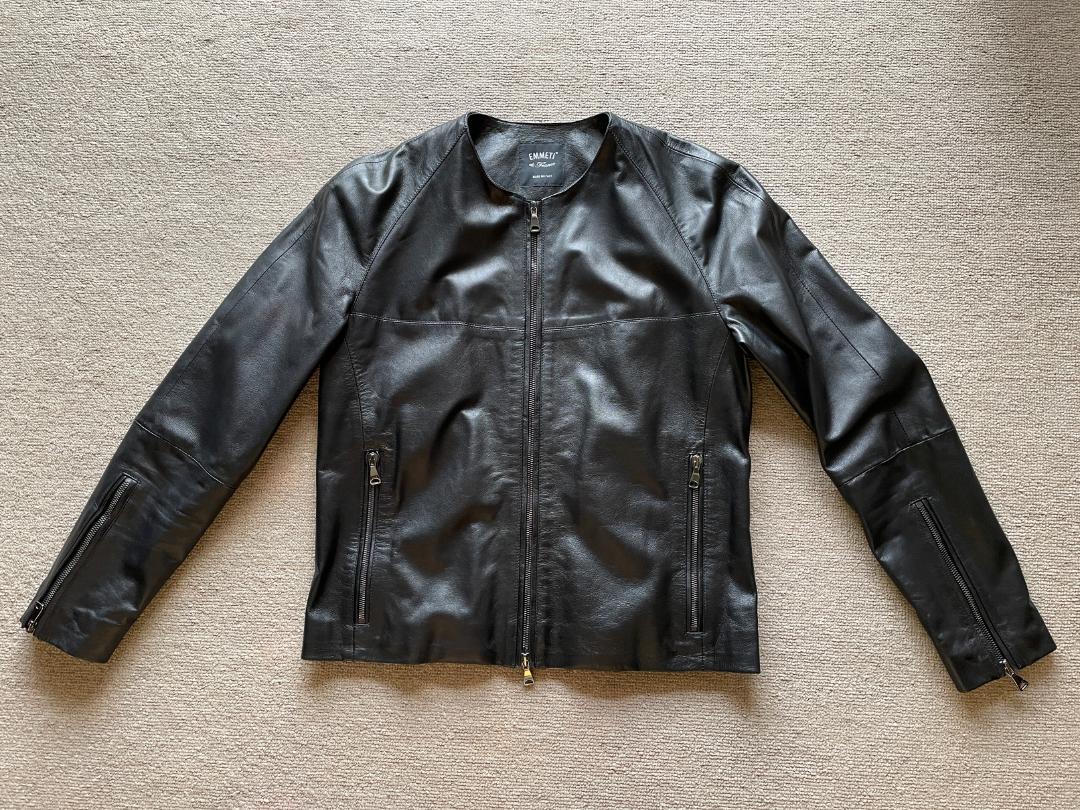 EMMETI エンメティ ラムナッパレザー ノーカラー ライダース