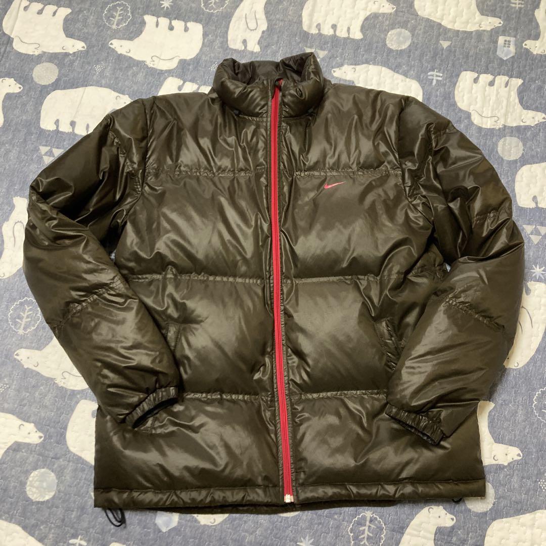 ☆8668_1 NIKE ダウンジャケット リバーシブル ベージュ/カーキ L 8668 NIKE ダウンジャケット リバーシブル ベージュ/カーキ L