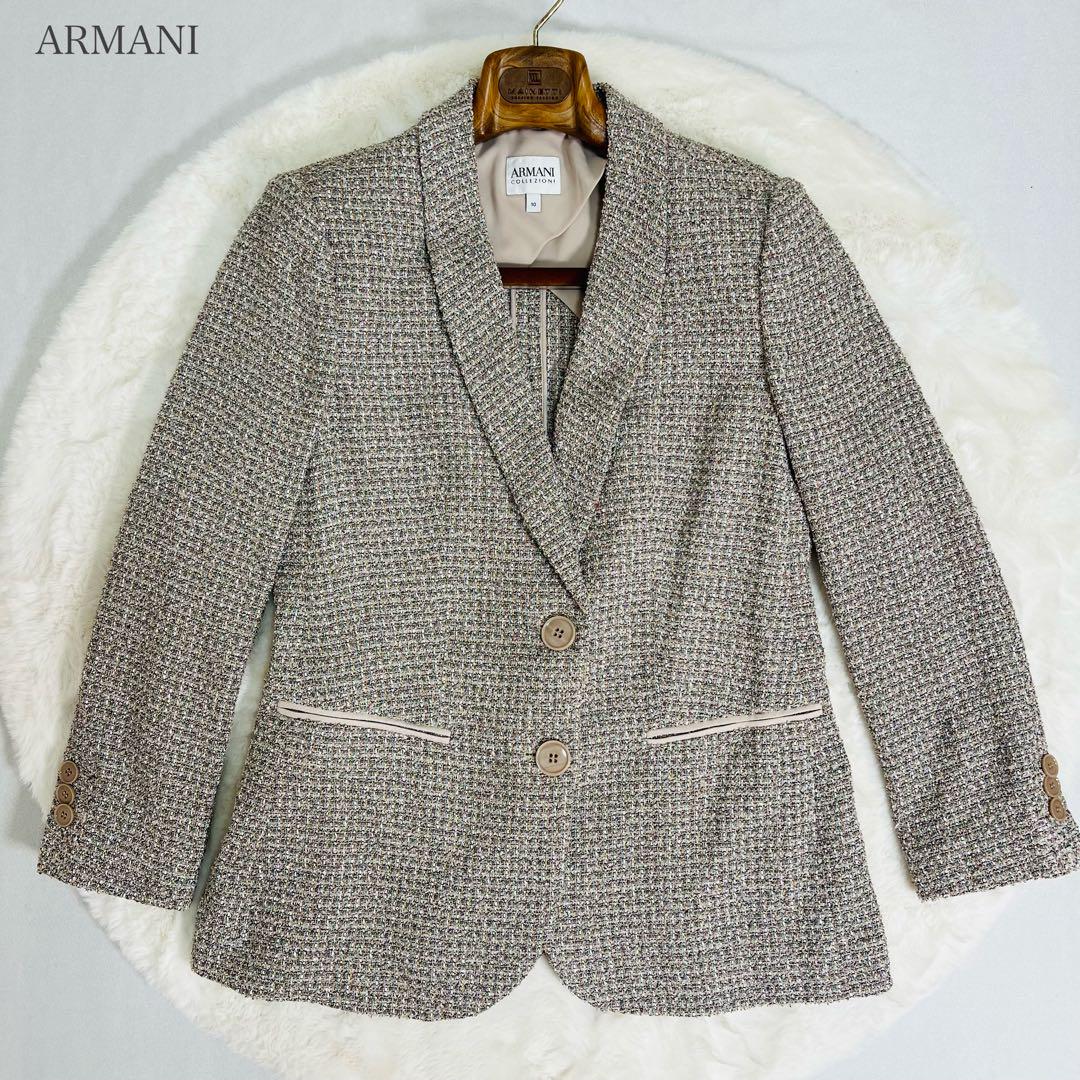 エンポリオアルマーニ ARMANI テーラードジャケット ツイード調 グレー エンポリオアルマーニ ARMANI テーラードジャケット ツイード調