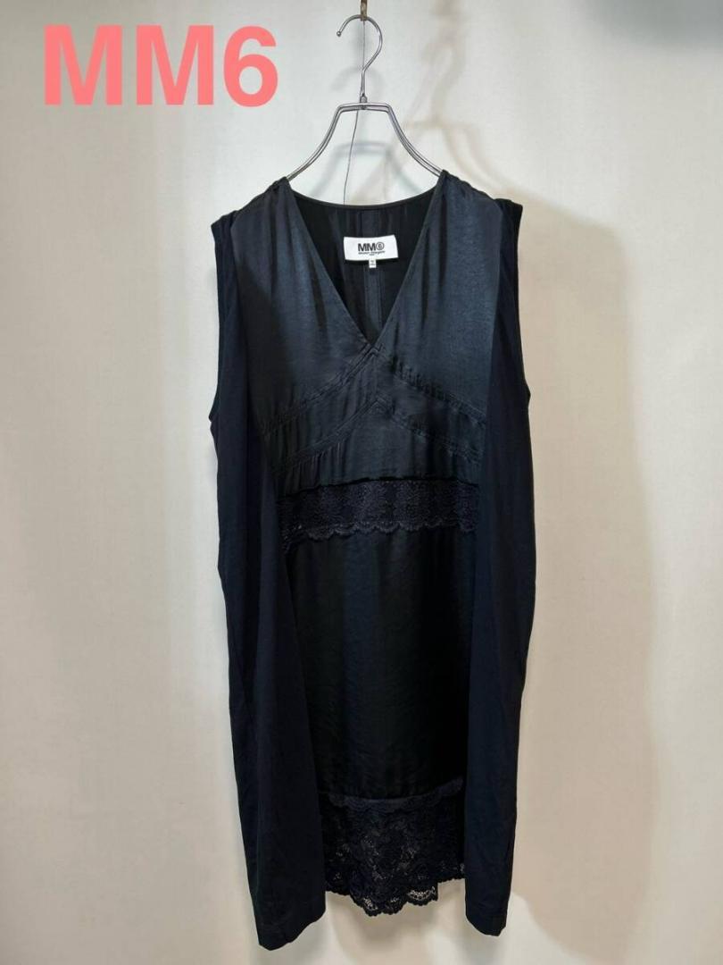 MM6 ブラック ノースリーブチュニック ワンピース（中古・古着