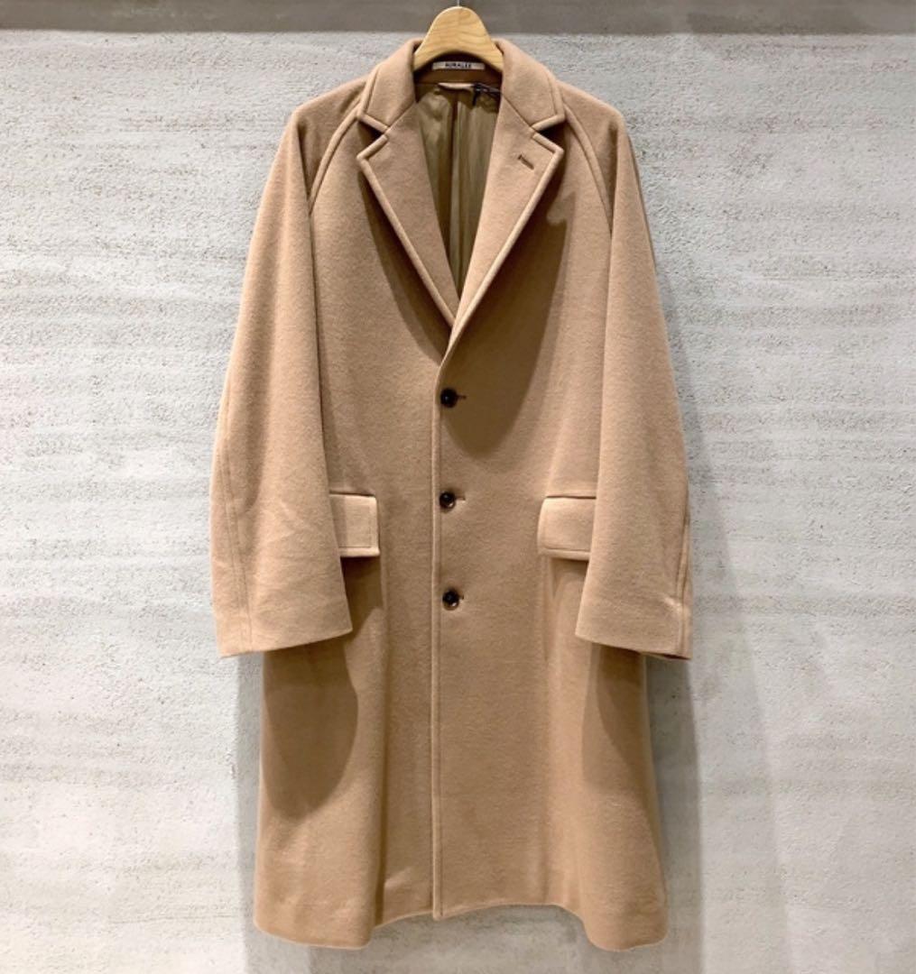 美品 オーラリー 3 カシミヤウールモッサーチェスターフィールドコート ベージュ Style Look -AURALEE Cashmere Wool Mosser Chesterfield Coat
