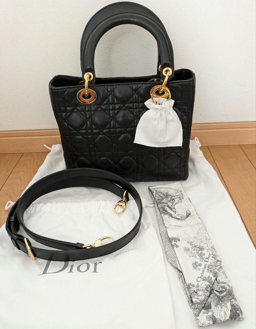 美品】Dior レディ ディオール カナージュ バッグ ブラック