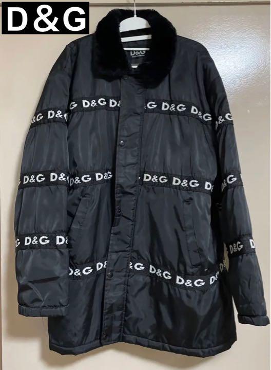 希少 DOLCE&GABBANA ドルガバ ロゴ ボア ジャケット D&G ドルガバ ロゴライン ボアブルゾンコート （【楽天市場