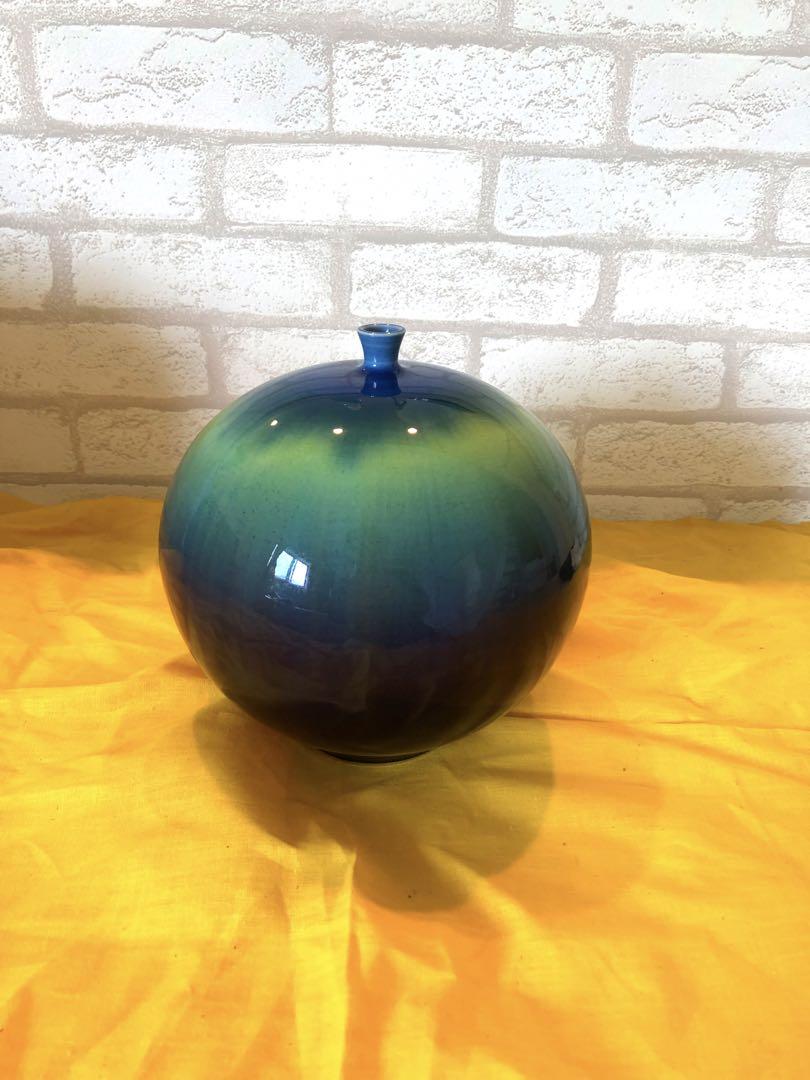 新品】真作 人間国宝 3代徳田八十吉(正彦) 九谷焼 壺 （新品】真