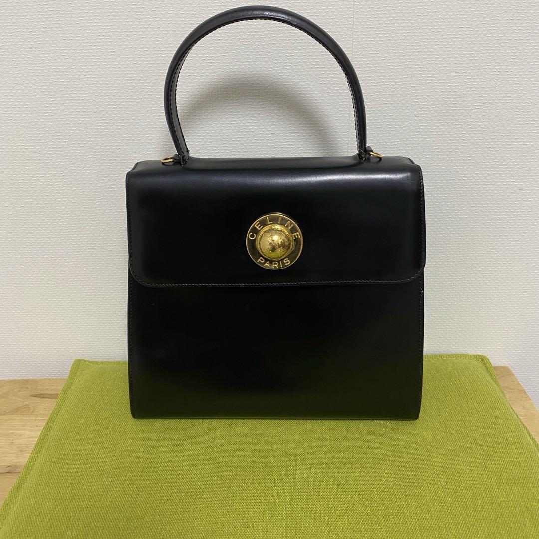 【美品】セリーヌ　ハンドバッグ　スターボール　ゴールド金具　レザー　ブラック 楽天市場】セリーヌ スターボール ハンドバッグ レザー