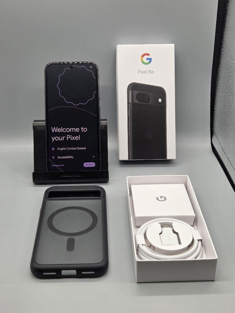 美品】Pixel 8a オプシディアン 純黒クリア＆torrasケース付き