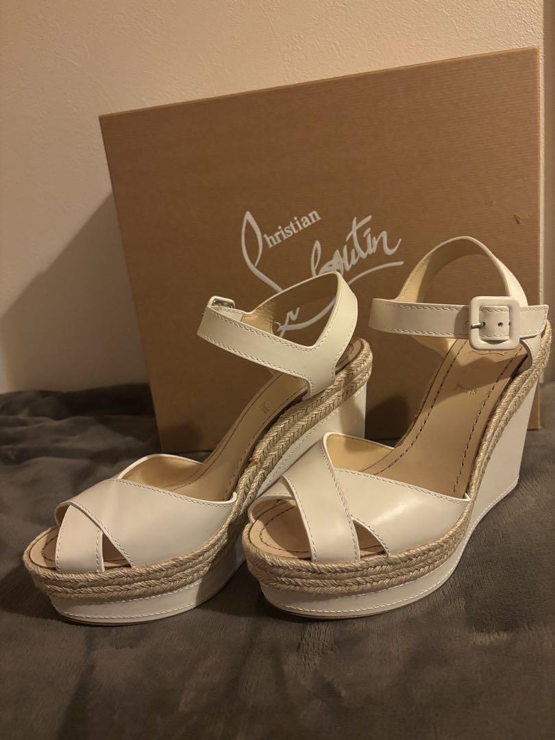 Christian Louboutin ホワイトウェッジサンダル サイズ40