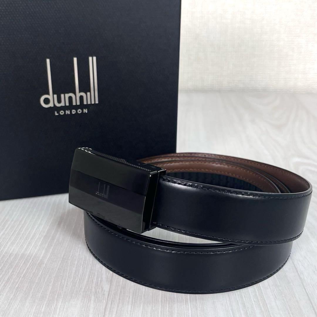 未使用級】dunhill/ダンヒル レザー ベルト ガチャ バックル
