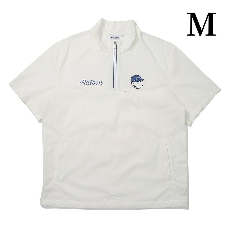 マルボンゴルフ ジャケット 半袖 シャツ malbon golf メンズ 白M 白M マルボンゴルフ ジャケット 半袖 シャツ malbon golf メンズ