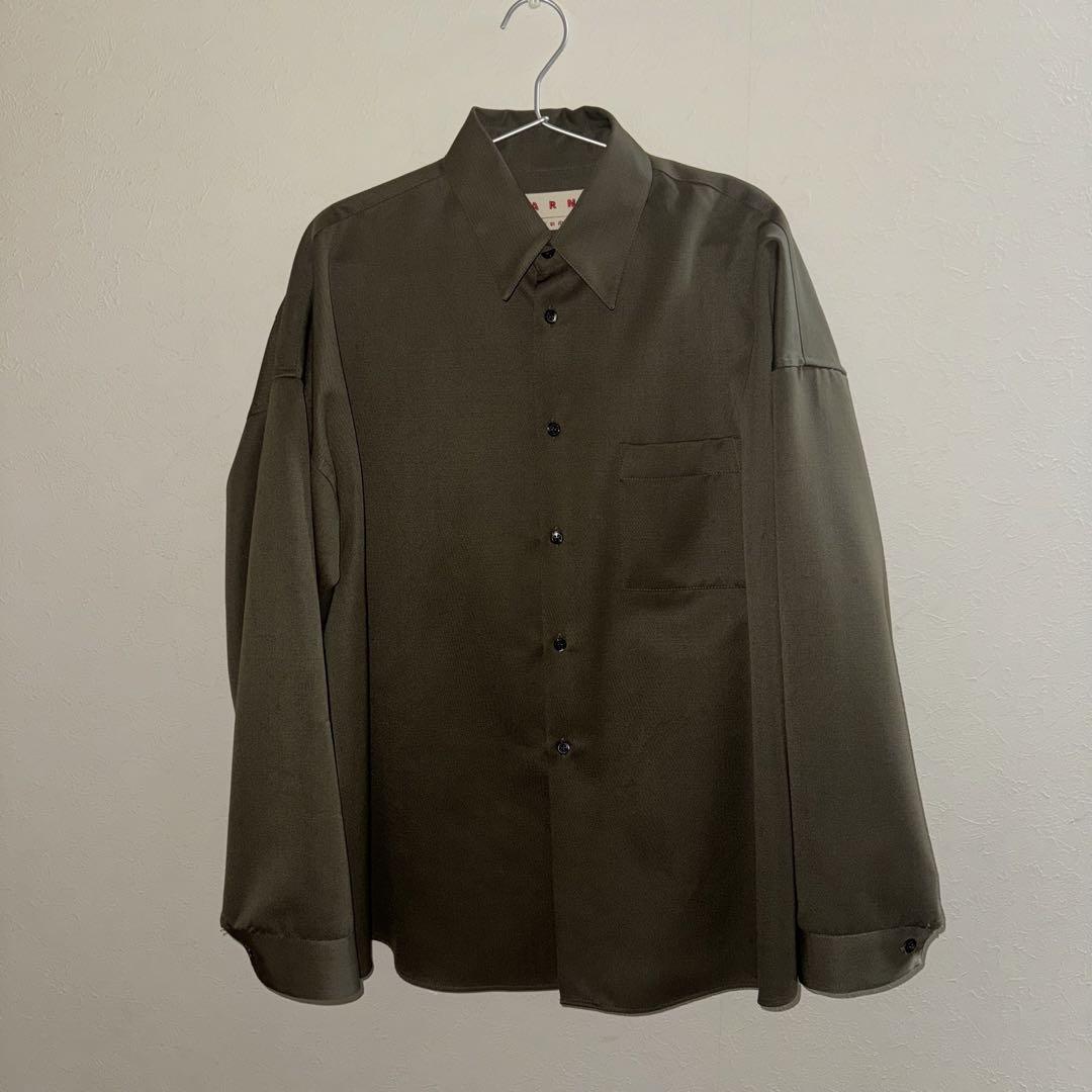 MARNI 半袖シャツ 46サイズ オリーブ SHIRT | MARNI(マルニ) / トップス 半袖シャツ (メンズ)の通販