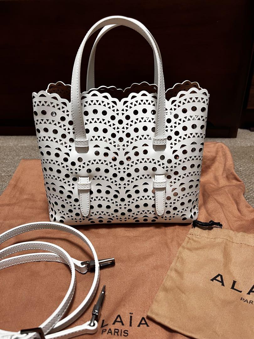 ALAÏA レーザーカット ホワイトバッグ MINA20 （Mina 20 Tote