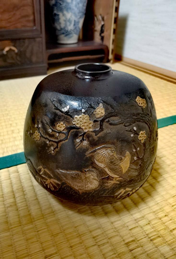 ♦西大由作 鋳銅 駱駝文様瓶 物故作家 花瓶 花器 置物 飾り 西大由作 鋳銅 駱駝文様瓶 物故作家 花瓶 花器 置物 飾り（2025