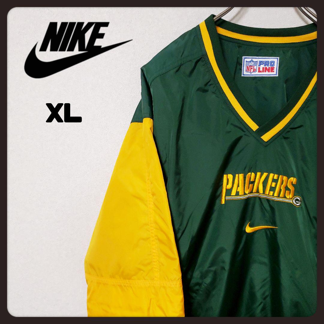 NIKE packers パッカーズ　ナイロン プルオーバー　リバーシブル グリーンベイ・パッカーズ NFL ハーフジップナイロンプル