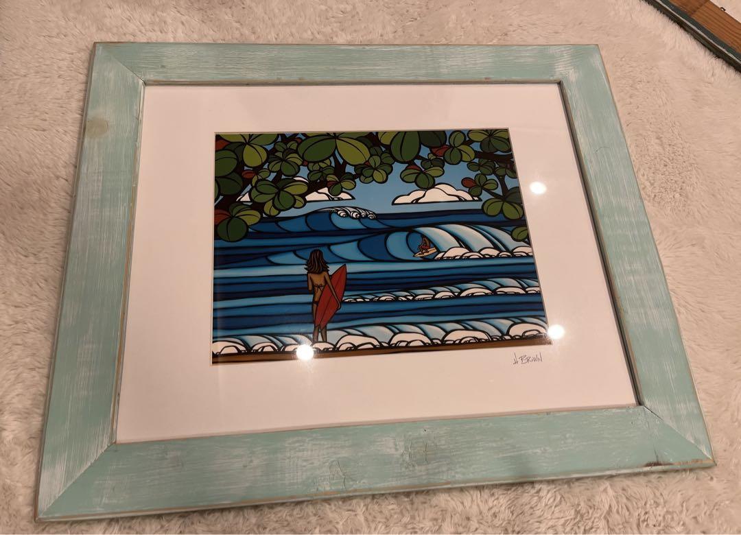【直筆サイン入】ヘザーブラウン 正規フレーム　絵画 Heather Brown Art Japan ヘザーブラウン Juicy Sunset Print
