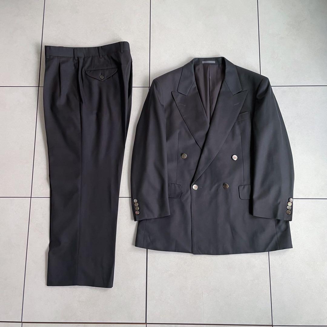 美品！【Burberry】 ダブル ブレステッド セットアップ BURBERRYバーバリー ダブルブレストセットアップスーツ モヘヤ金