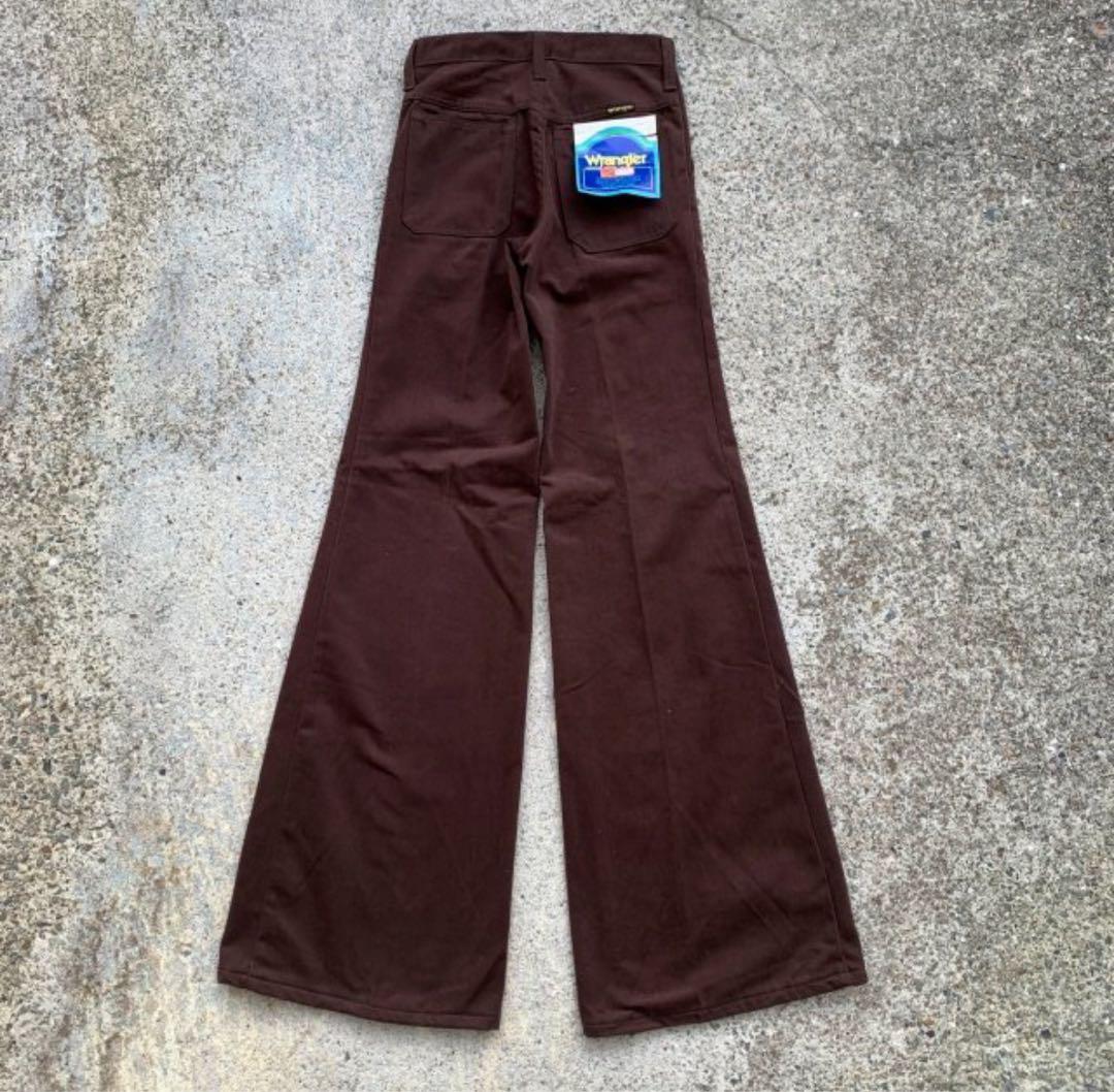 70s wrangler ラングラー　ベルボトム　フレア　パンツ　コーデュロイ ラングラー フレアパンツ 茶 70s ラングラー ベルボトム バギー