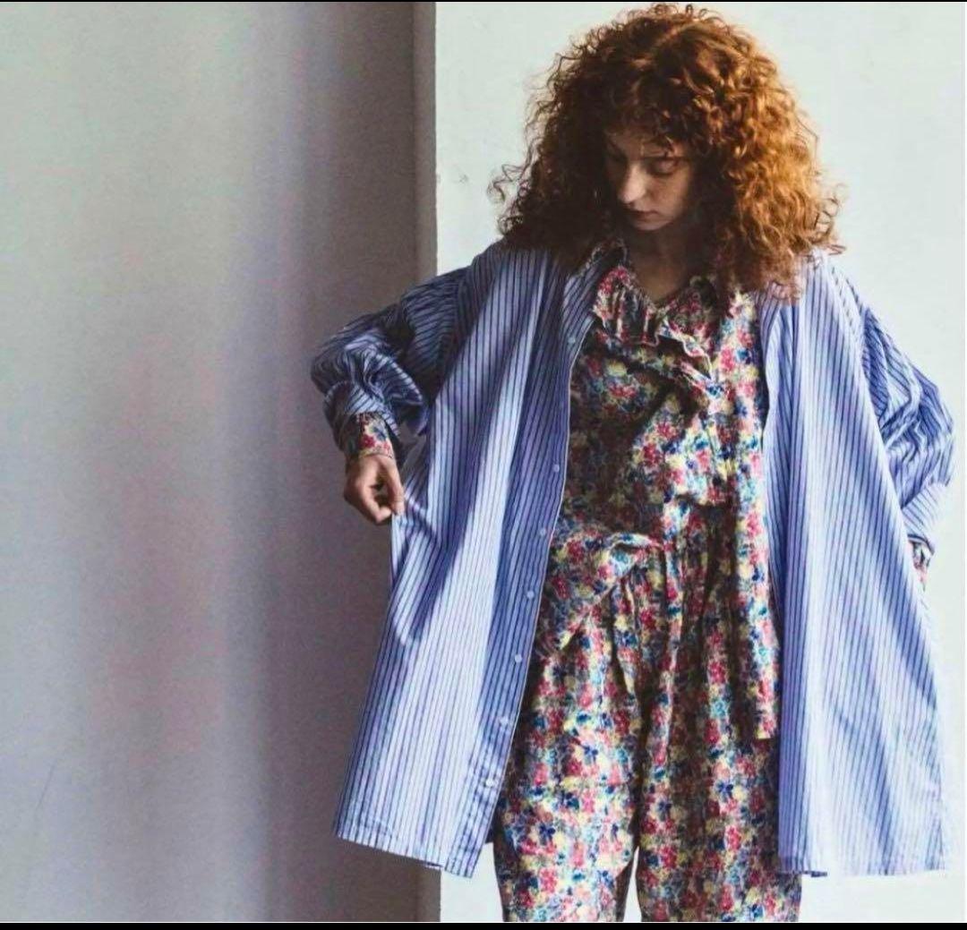 nest Robe◆リネンフラワーカラーシリーズノースリーブブラウス/FREE/コットン/ブルー/01192-1060 nest Robe(ネストローブ) / リネンフラワーカラーシリーズ