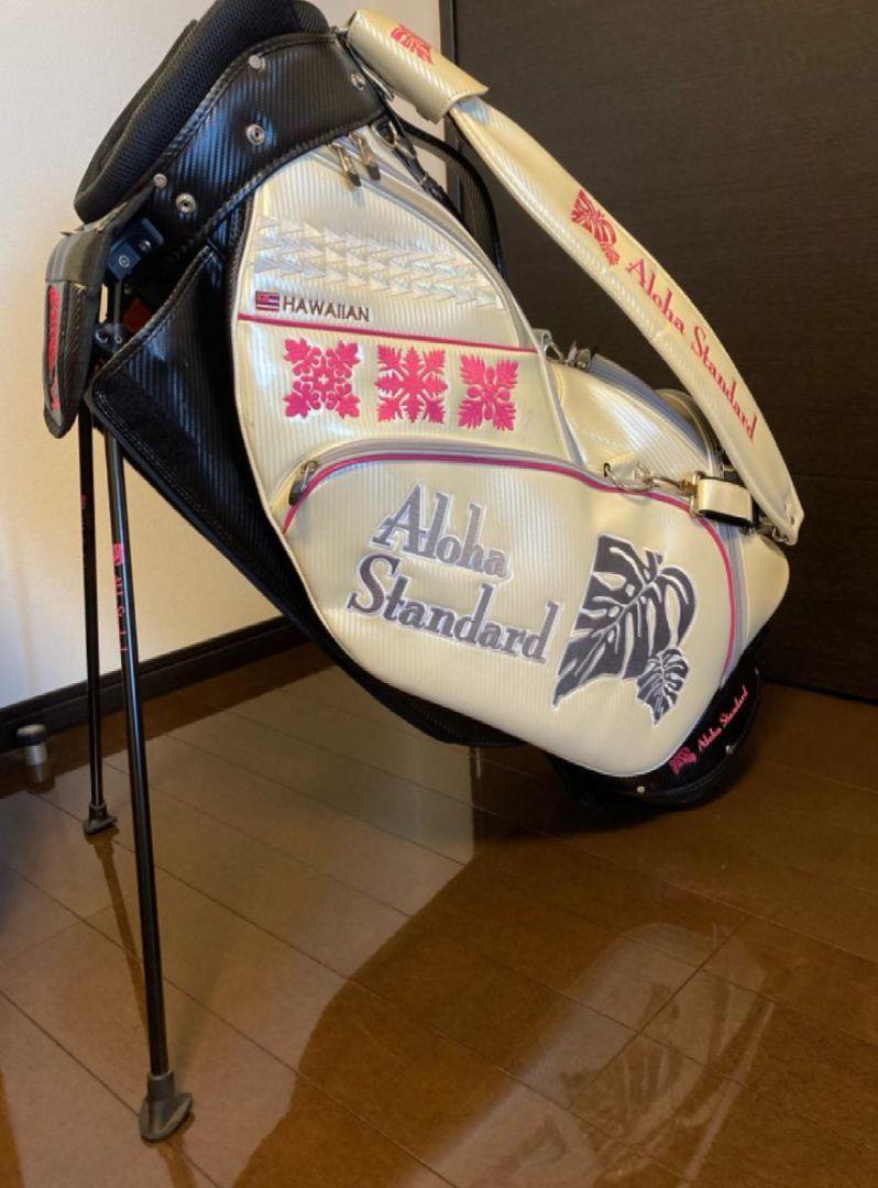 Aloha Standard ゴルフキャディバッグ ホワイト/ネイビー Aloha Standard ゴルフキャディバッグ ホワイト/ネイビー （楽天