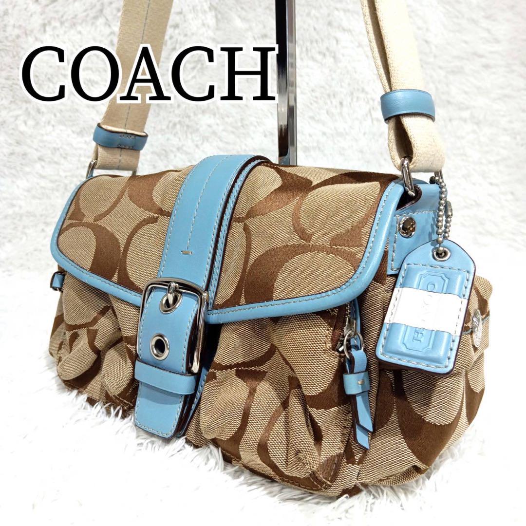 COACH コーチ ブリーカー ソーホー ワンショルダー シグネチャー 美品 COACH コーチ ソーホー ワンショルダーバッグ シグネチャー