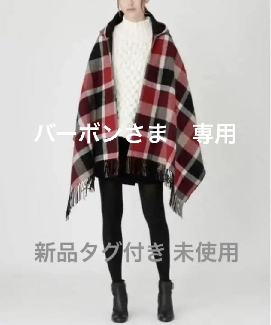 ブルーレーベルクレストブリッジ*チェック柄ポンチョ　マント　ショール　フード ブルーレーベルクレストブリッジ*チェック柄ポンチョ マント