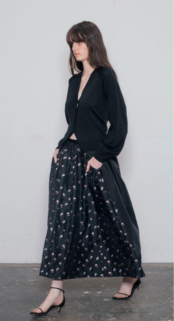 【美品】DRAWER ドゥロワー　M.SUMMER1 カットジャガード　スカート ドゥロワー ラメカットジャガードスカート（Drawer - 【美品