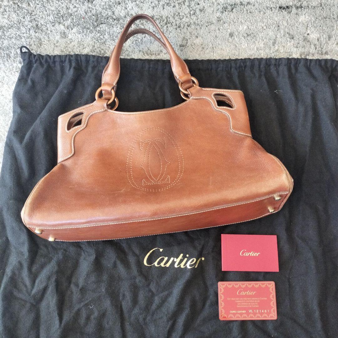 即購入…カルティエ マルチェロ ハンドバッグ マストライン パンチング 美品】カルティエ マルチェロ ハンドバッグ マストライン