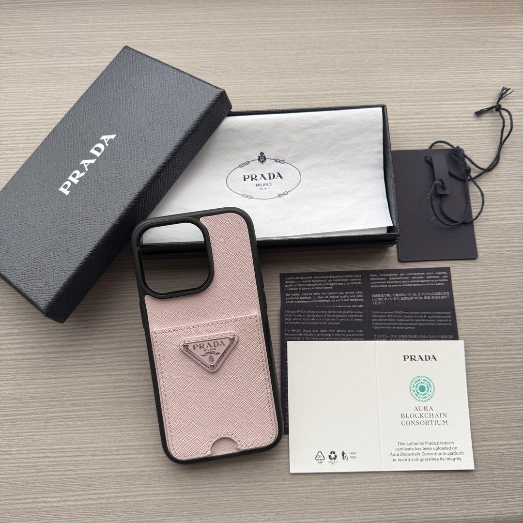 プラダ★iPhoneケース★14PROMAX★サフィアーノレザー★ピンク系 ピンク系 PRADA(プラダ) iPhone・スマホケース(レディース