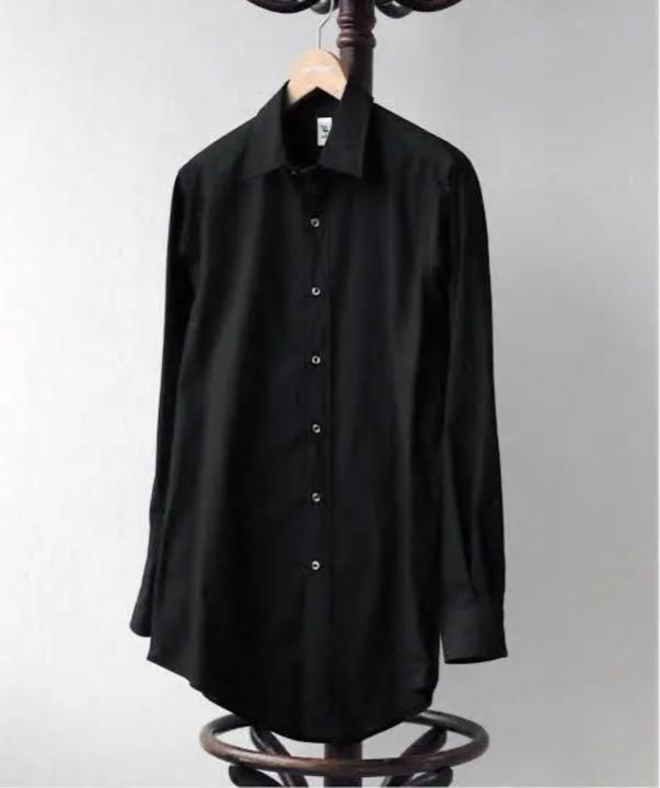 E エルイー レショップ レギュラーカラーシャツ ブラック （レ