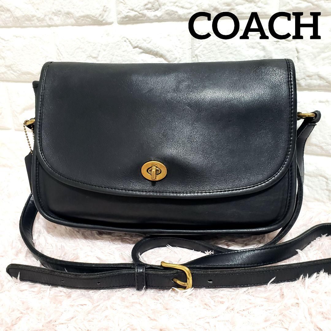 COACH オールドコーチ ショルダーバッグ 9790 ターンロック ブラウン オールドコーチ ☆ USA製 ターンロック レザー ショルダーバッグ