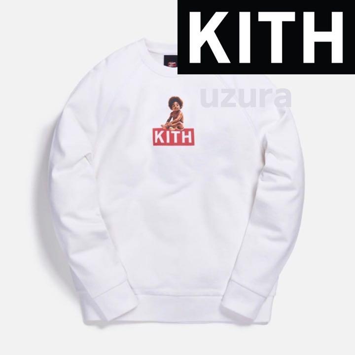 KITH × Biggieキス ビギー スウェット BoxLogo ホワイトL 値下げ【新品】KITH×Biggie キス 限定ボックスロゴが可愛い
