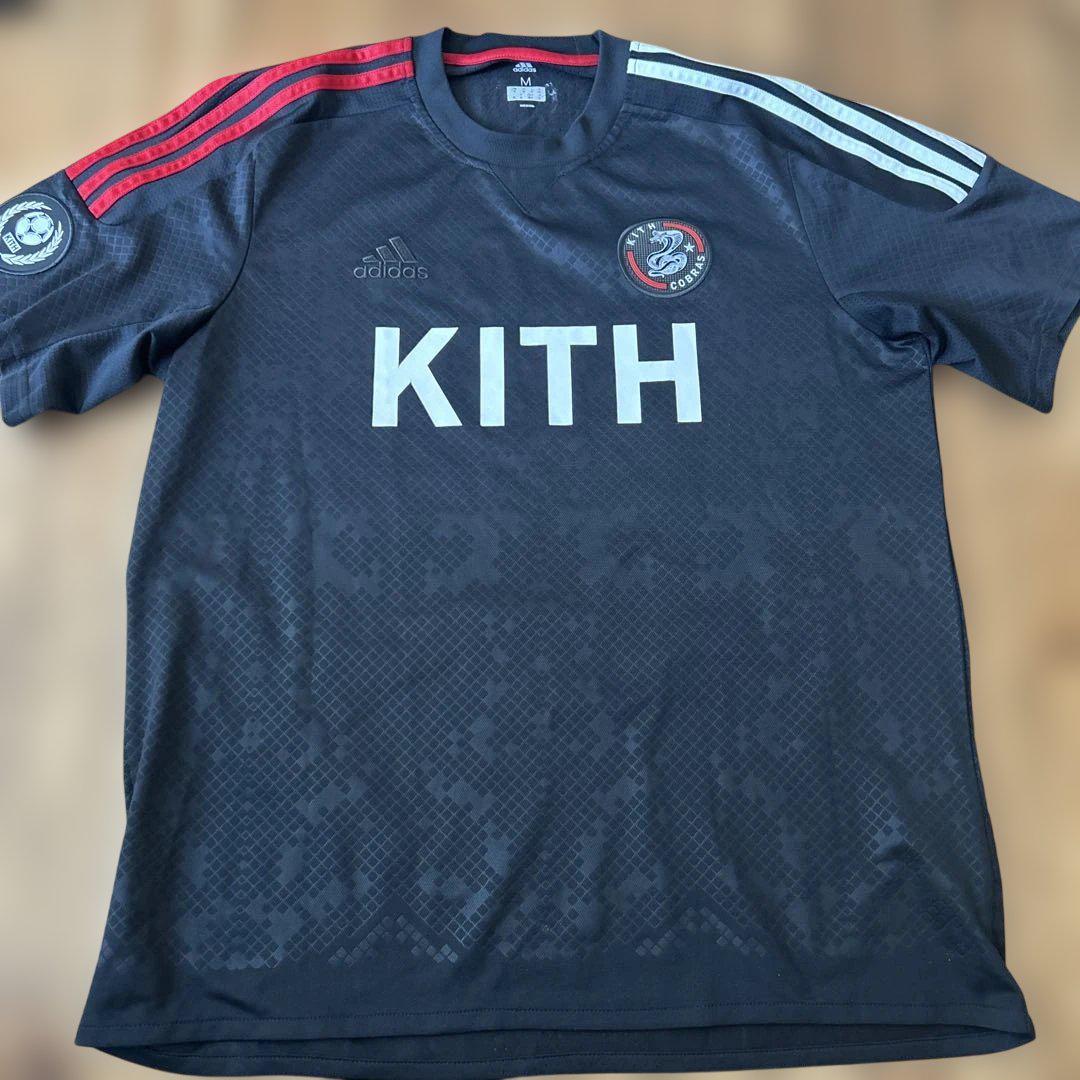 KITH adidas サッカーシャツ 黒 KITH × adidas サッカーシャツ ゲームシャツ S キス アディダス