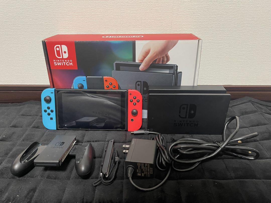 中古】Nintendo Switch 本体 青/赤 Joy-Con 付属品付き