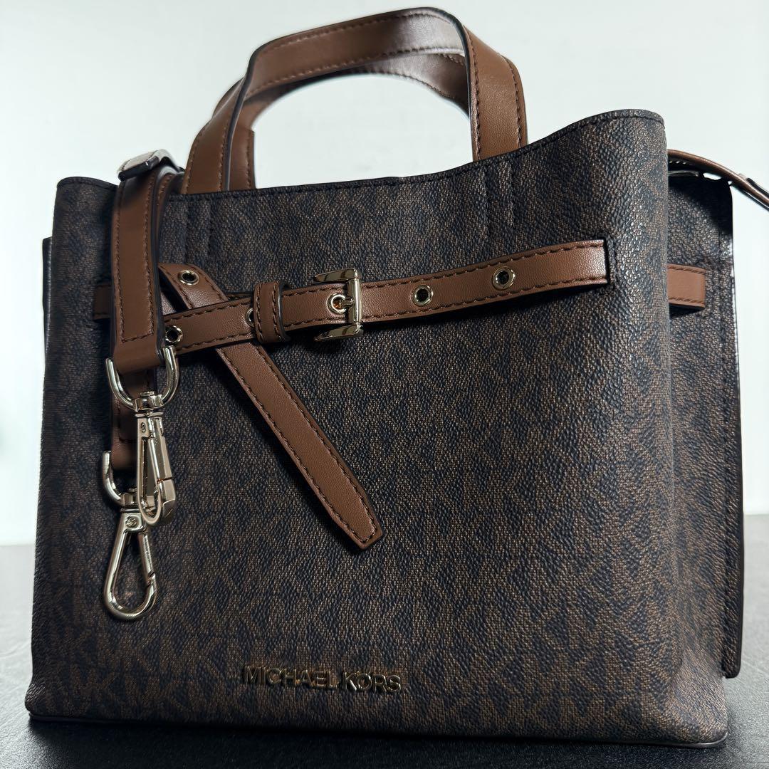 MICHAEL KORS ブラウン ハンドバッグ MK柄 ショルダーバッグ マイケルコース MICHAEL KORS マイケルコース ミニハンドバッグ