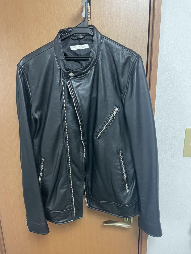 ジャーナルスタンダード シングルライダース　ラムレザー ブラック MーL Mo-Laws ラム革 シングルライダースジャケット メンズ ブラック