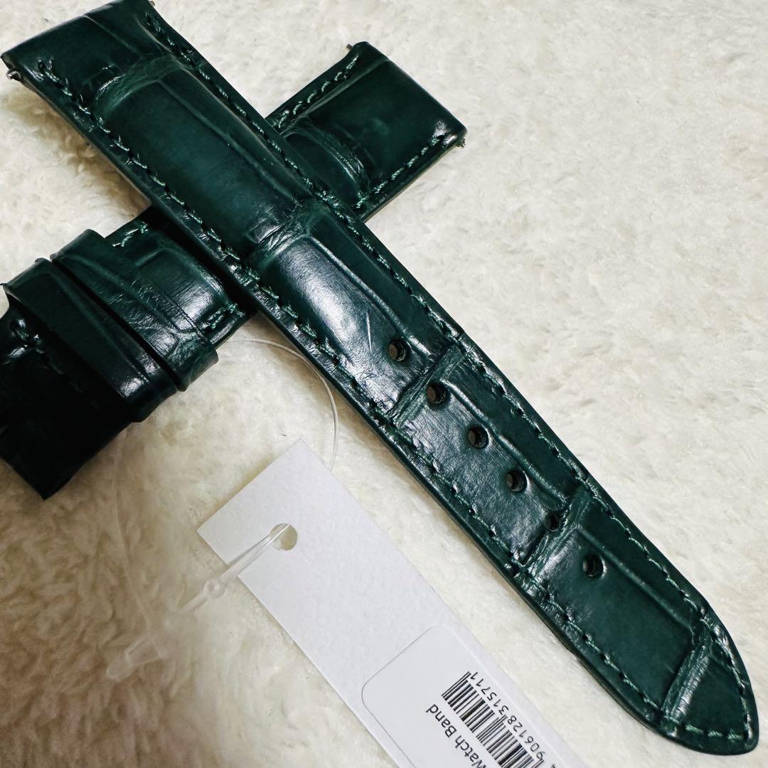 3031#20mm-18mmミッドナイトブルー★本物クロコダイルベルト★スイス製 3031#20mm-18mmミッドナイトブルー☆本物クロコダイルベルト