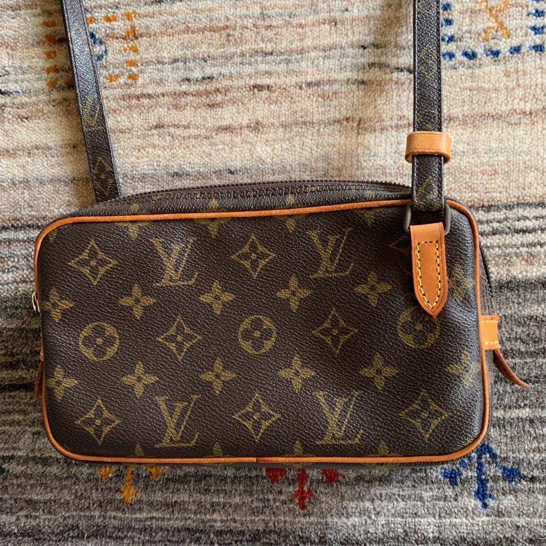 美品✨LOUIS VUITTON レザー ヌメ革 アクセサリーポーチ ストラップ ルイヴィトン アクセサリーポーチ モノグラム （ルイ・ヴィトン