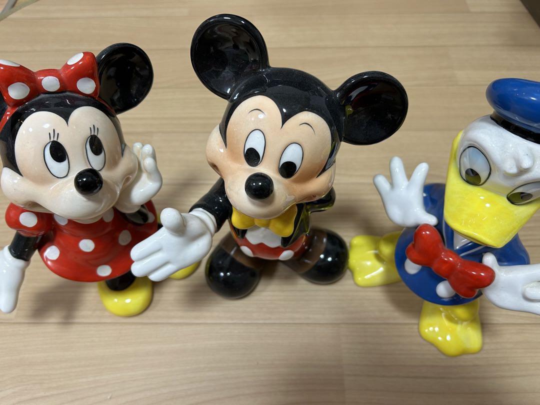 ミッキー ミニー ドナルド 陶器 置物 レア TDL 東京ディズニーランド 陶器製 ミッキーマウス＆ミニーマウス