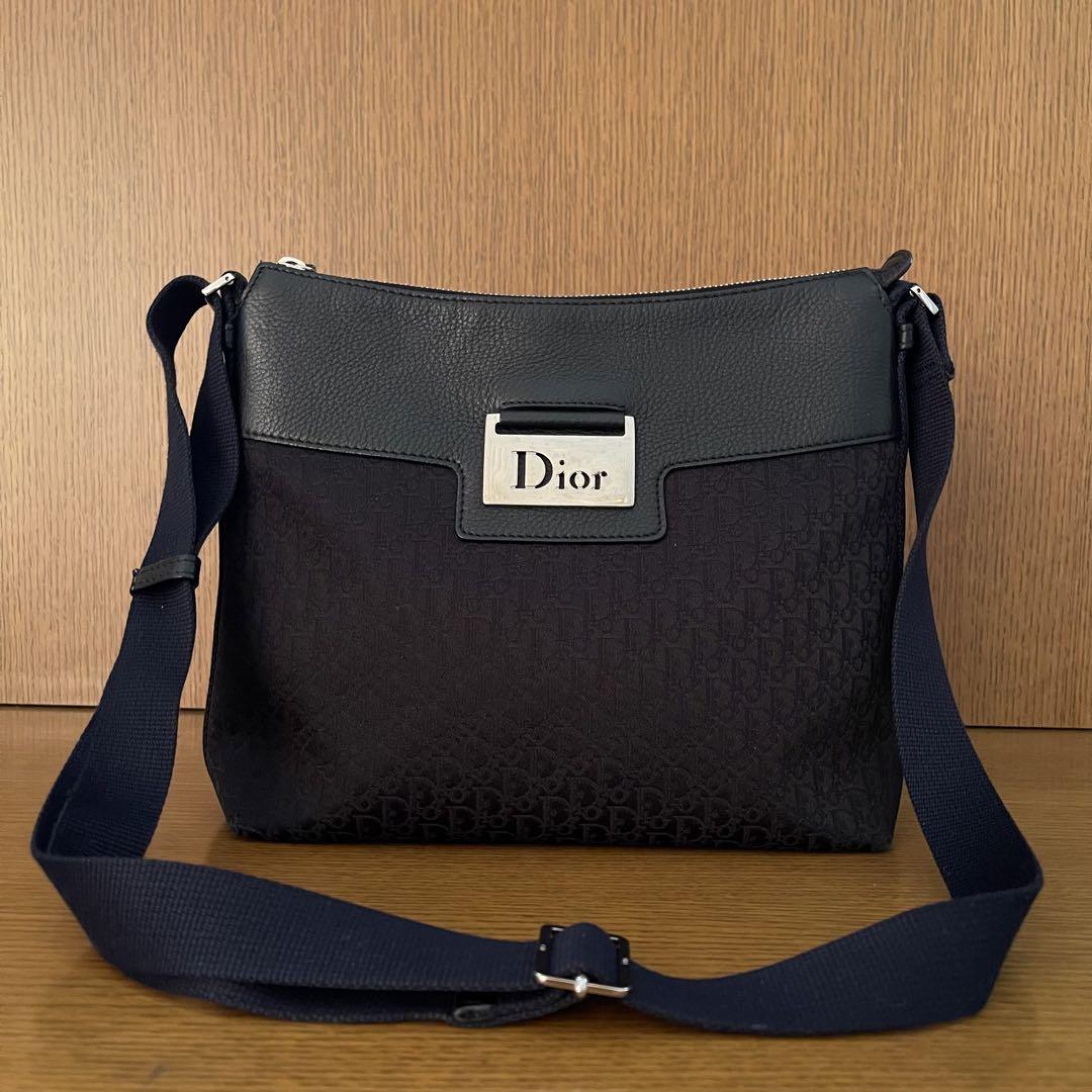 超美品 】Christian Diorトロッター ショルダーバッグ 黒レザー