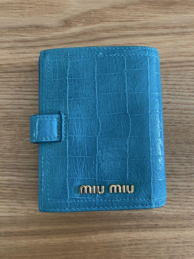 miumiu2つ折り財布クロコ型押し 即納】MIU MIU ミュウミュウ クロコ型押し 2つ折り財布 財布・小物