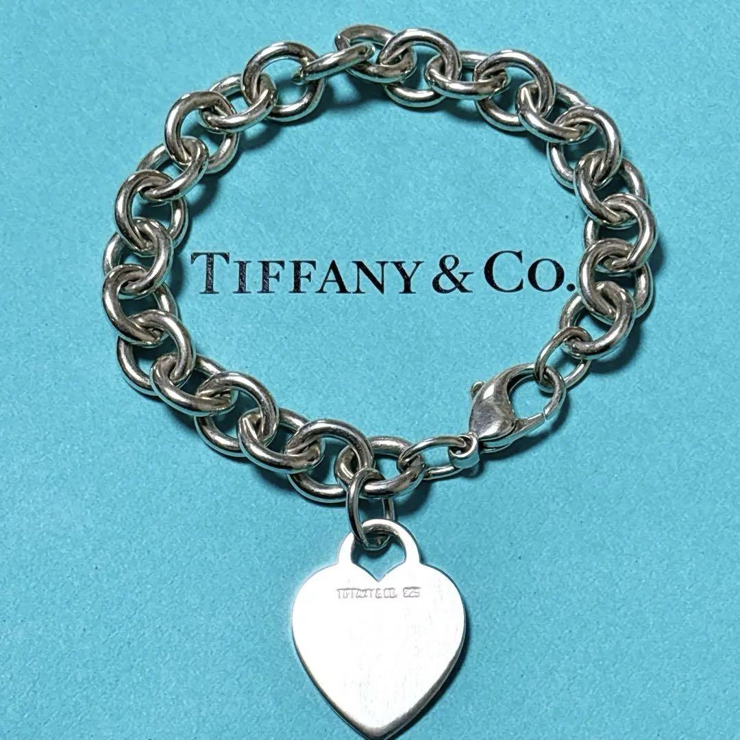 【美品】19cmTiffany ティファニー ハートタグ ブレスレット SV 美品】19cmTiffany ティファニー ハートタグ ブレスレット SV