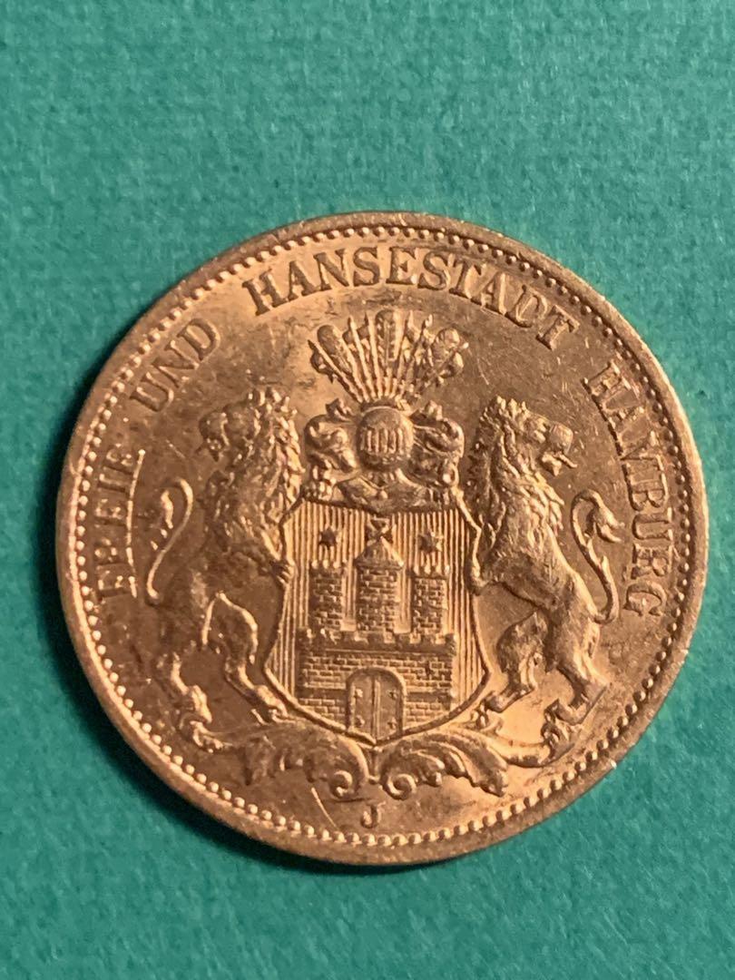 ドイツ ハンブルク20マルク金貨1899年大イーグル （JCC
