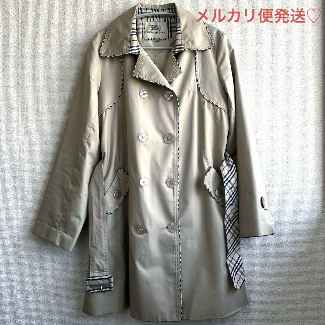 【美品】バーバリーロンドン トレンチコート シルバーボタン ベルト ブラック M 美品】バーバリーロンドン トレンチコート シルバーボタン
