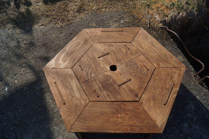 ヘキサゴンテーブル　中テーブルセット　ウォールナット ヘキサゴンテーブル 中テーブルセット ウォールナット