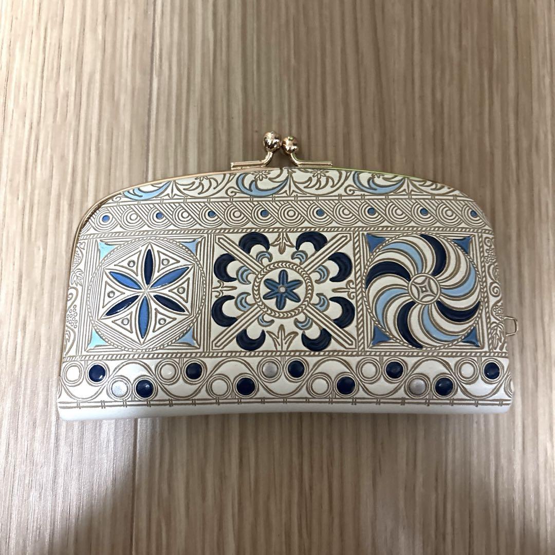 文庫屋　大関　がま口　錦紗＜青＞ 文庫屋 大関 がま口 錦紗＜青＞ （文庫屋 大関】小さめのお財布