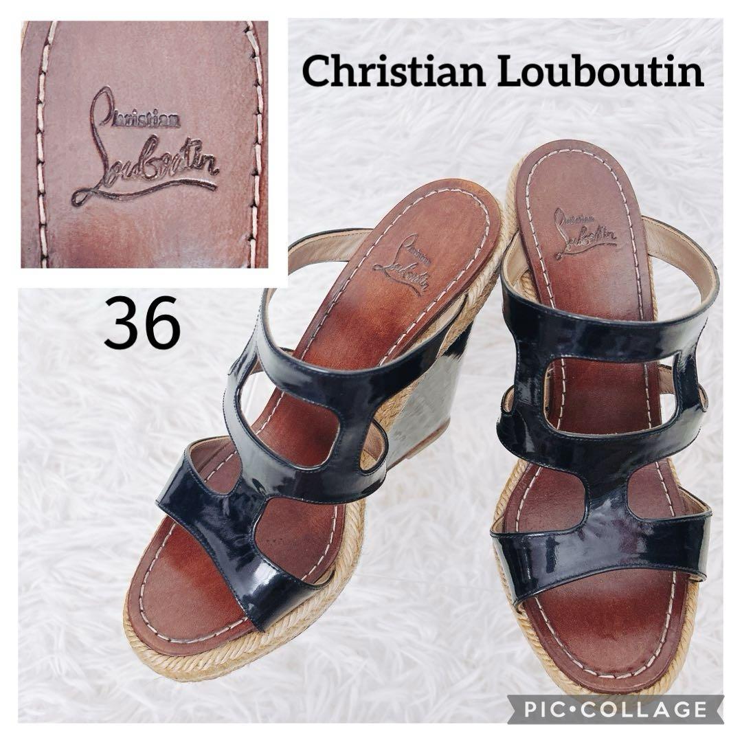 美品 クリスチャンルブタン　ウェッジソールサンダル エスパドリーユ Christian Louboutin / クリスチャンルブタン | リボン