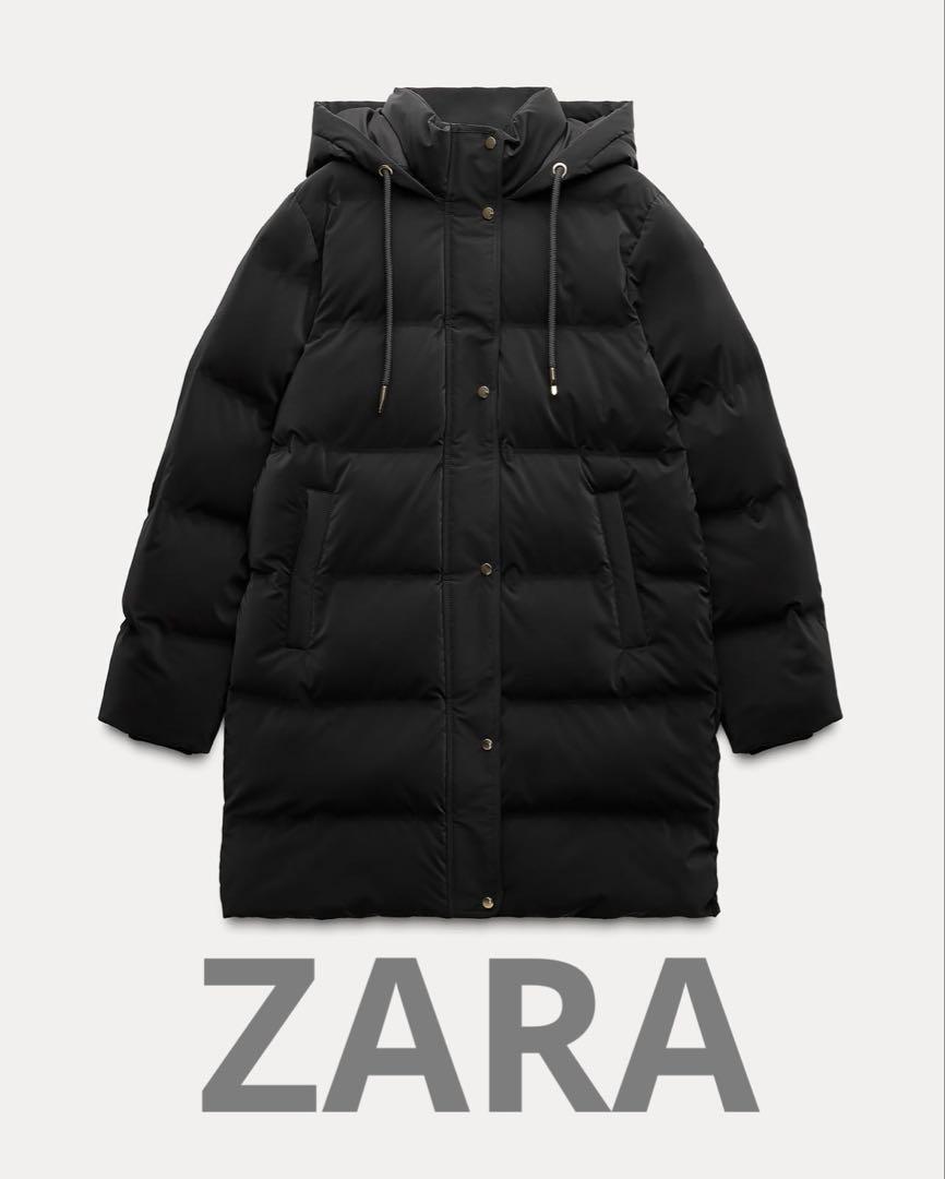 ZARA防水風キルティングアノラック ZARA】WINDPROOF フード付きキルティングアノラック (ZARA
